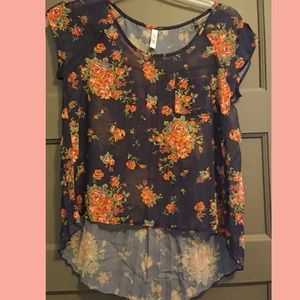 Sheer floral top